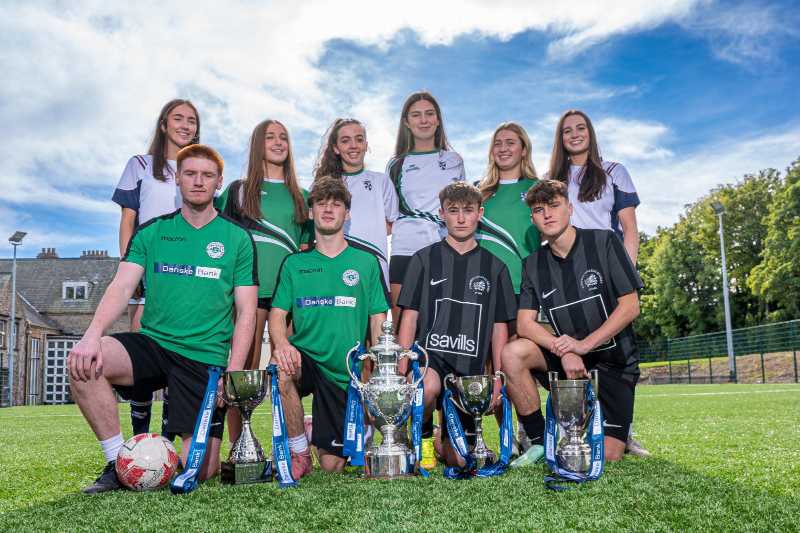 Pupils with the Danske Bank Schools' Cup trophies at the 2026/27 launch